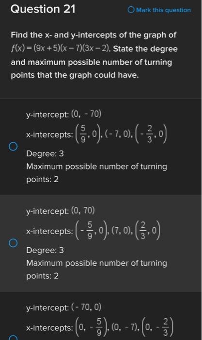 Solved Find the x - and y-intercepts of the graph of | Chegg.com