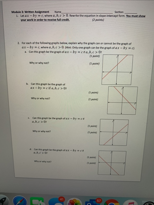 Solved Module 3: Written Assignment Name Section: 1. Let ax | Chegg.com