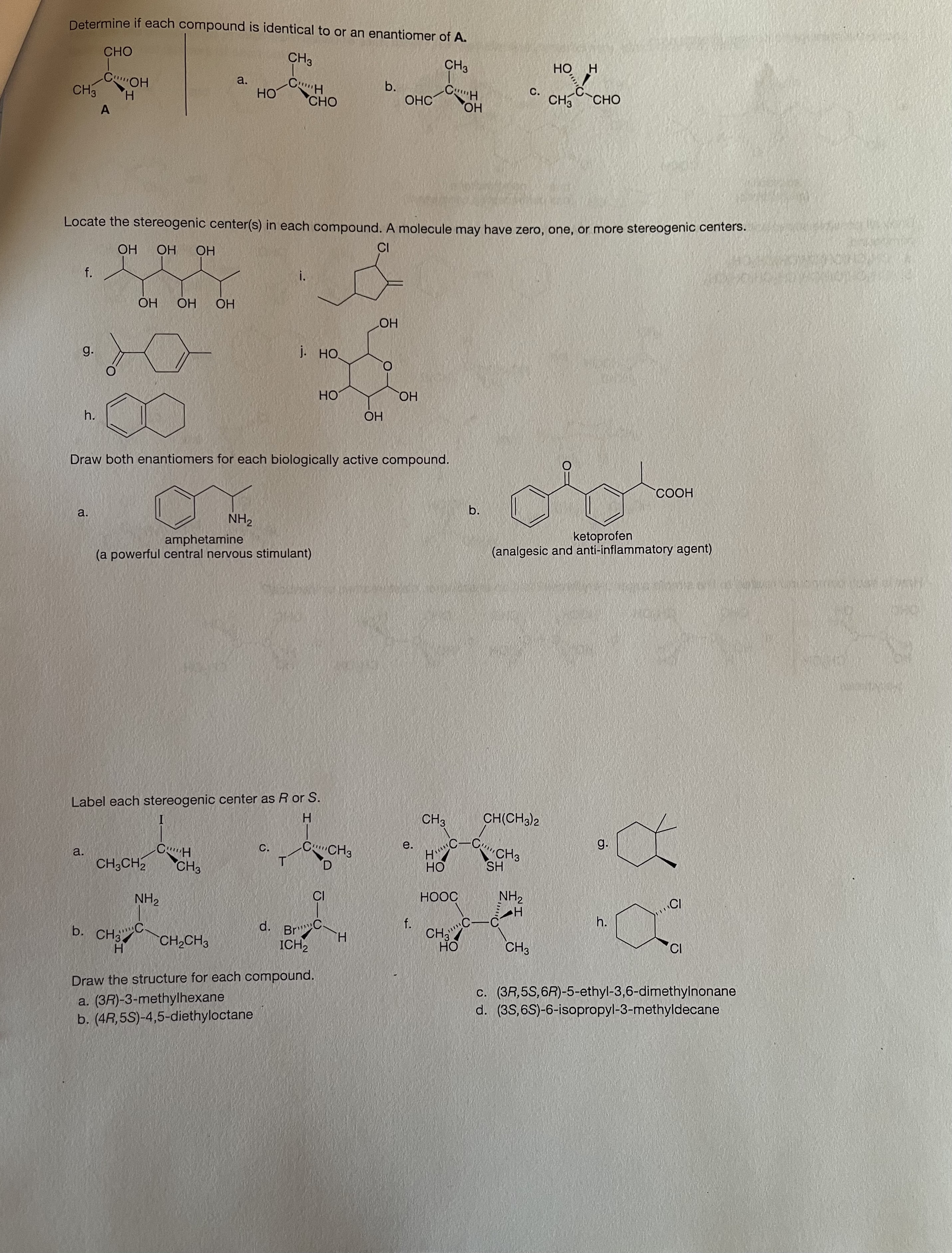 Solved Determine if each compound is identical to or an | Chegg.com