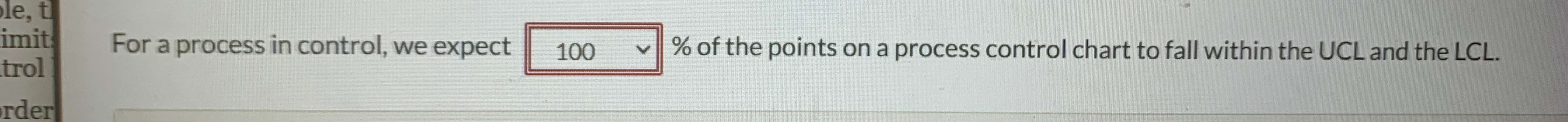 Solved For a process in control, we expect% ﻿of the points | Chegg.com