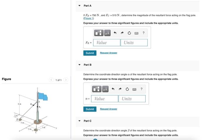 Solved Part A If F3 = 750 N and Fc = 510 N determine the | Chegg.com