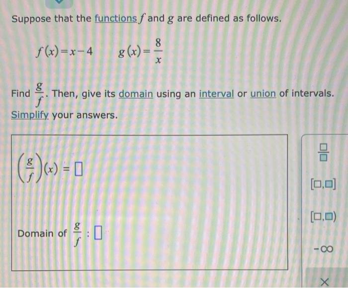 Solved Suppose That The Functions F And G Are Defined As 5984