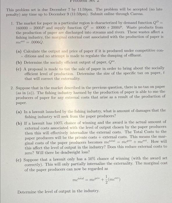 Solved This problem set is due December 7 by 11:59pm. The | Chegg.com