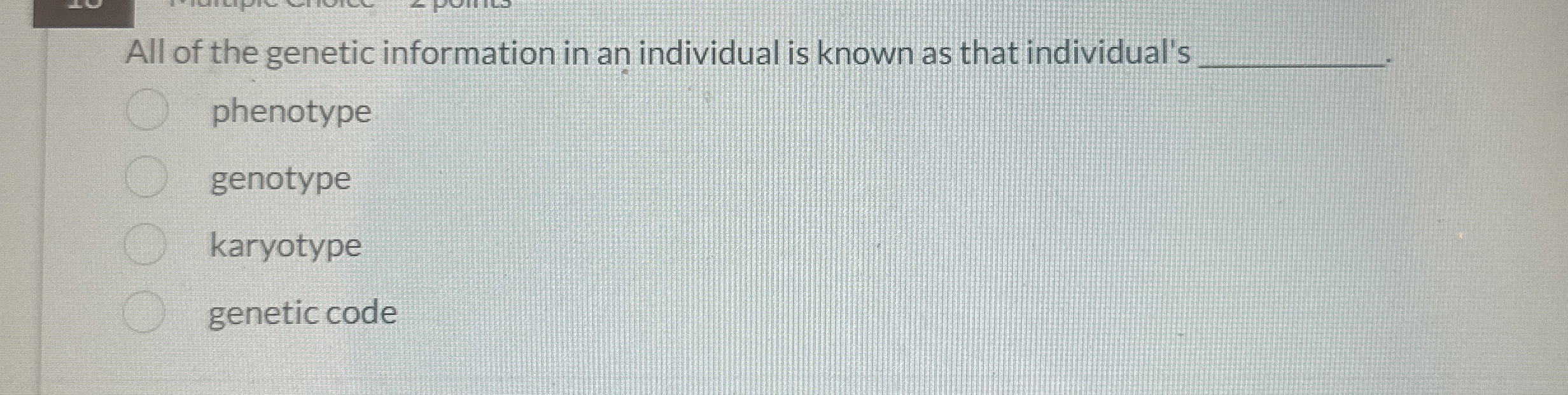 Solved All of the genetic information in an individual is | Chegg.com