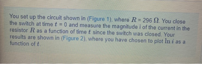 Solved You set up the circuit shown in (Figure 1). where R = | Chegg.com