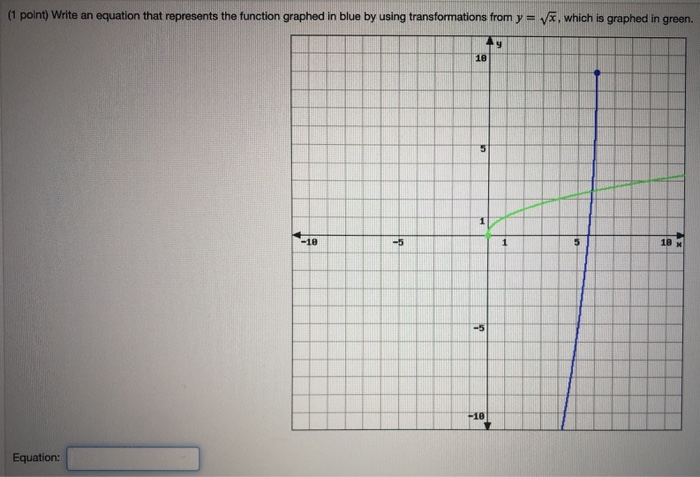 Solved (1 point) Write an equation that represents the | Chegg.com