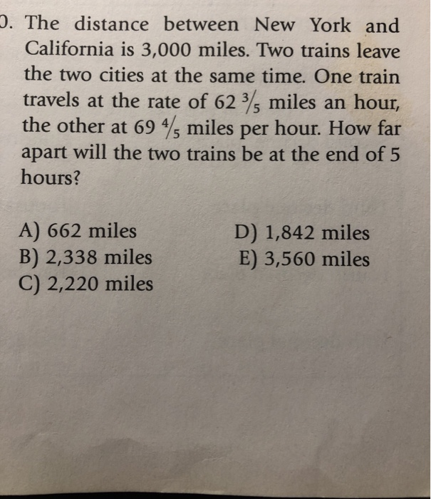 Solved 5. The distance between New York and California is | Chegg.com