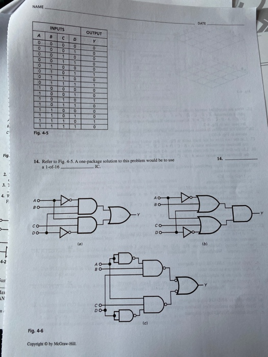 Solved NAME DATE CHAPTER 4 Combining Logic Gates TEST: | Chegg.com