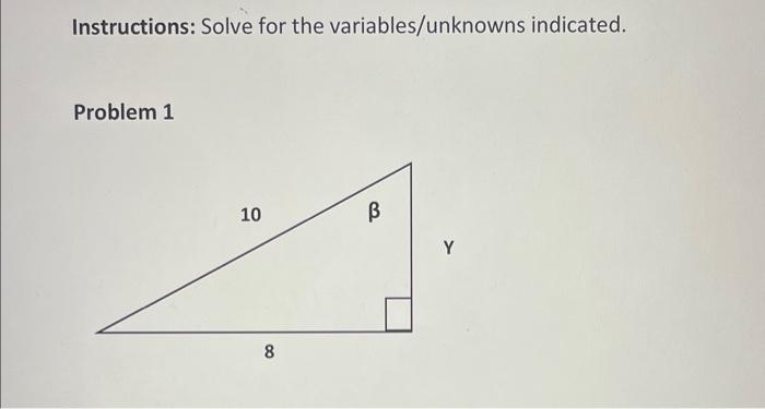 Solved Instructions: Solve for the variables/unknowns | Chegg.com