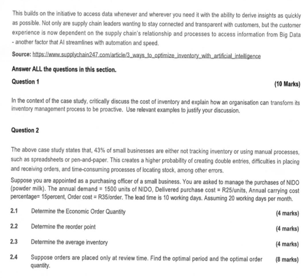 Solved SECTION A [30 Marks) Read the article below and | Chegg.com