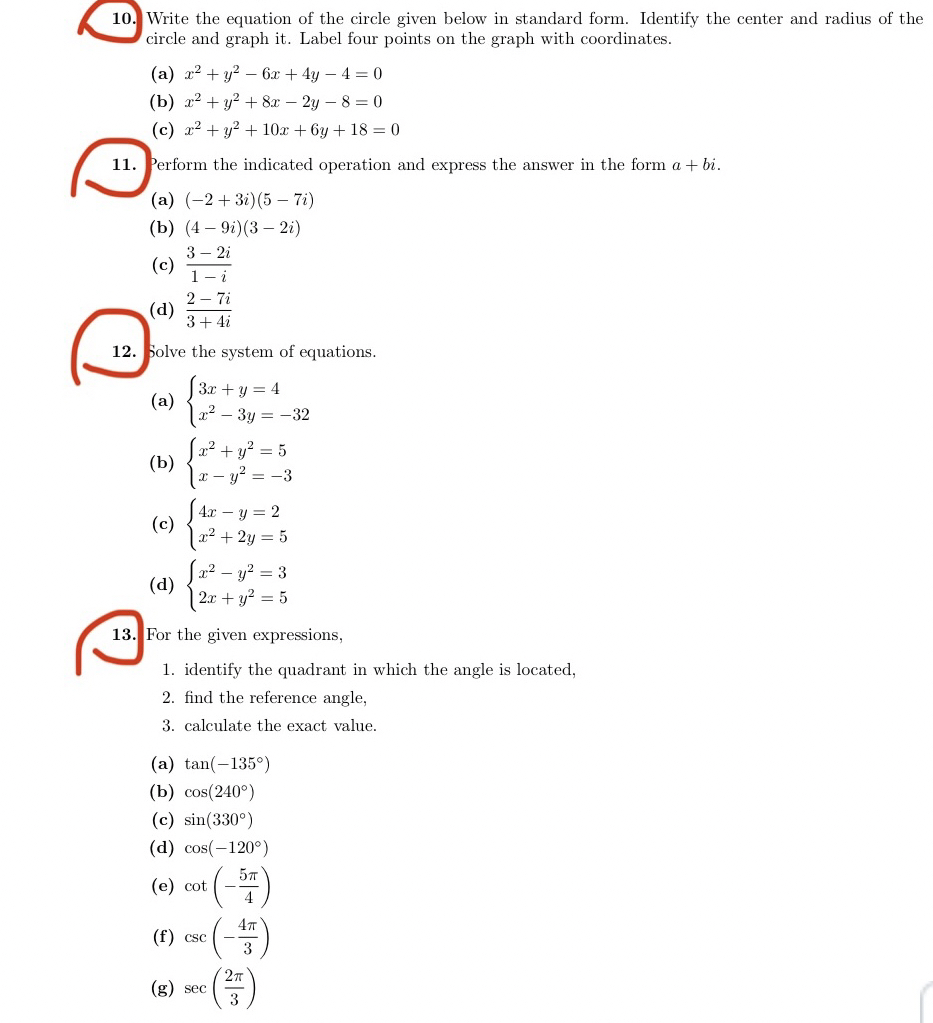 Solved Write the equation of the circle given below in | Chegg.com