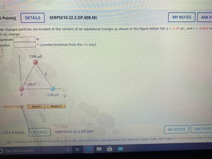 Solved 5 Points] DETAILS SERPSE10 22.3.OP.008.MI. MY NOTES | Chegg.com