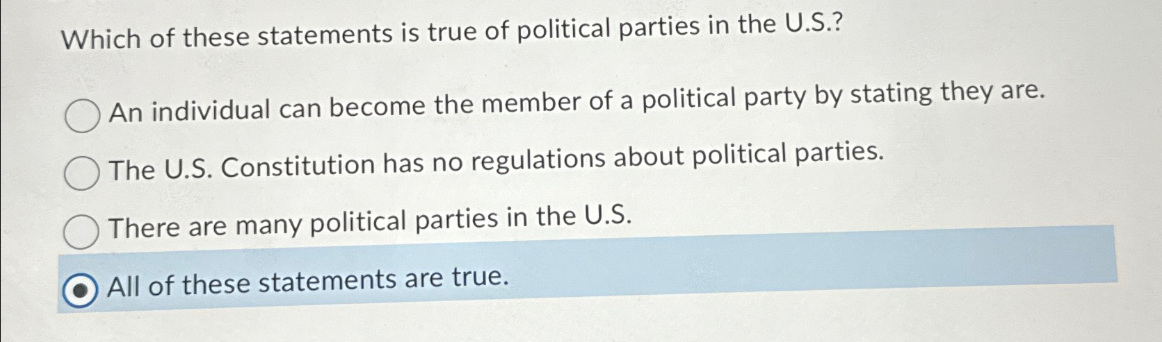 Solved Which of these statements is true of political | Chegg.com