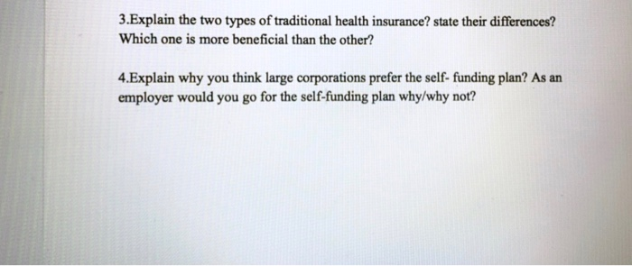 Solved 3 Explain the two types of traditional health Chegg com