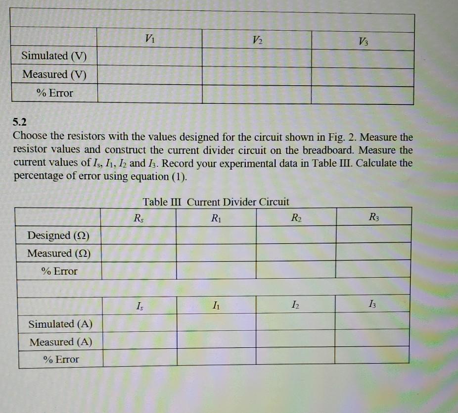 Solved Lab 2 Voltage and Current Dividers 1. Objective 1.1. | Chegg.com