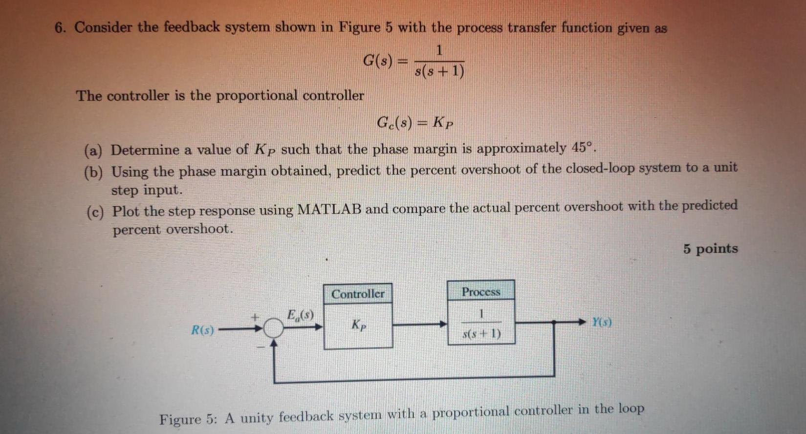 Solved 6. Consider the feedback system shown in Figure 5 | Chegg.com