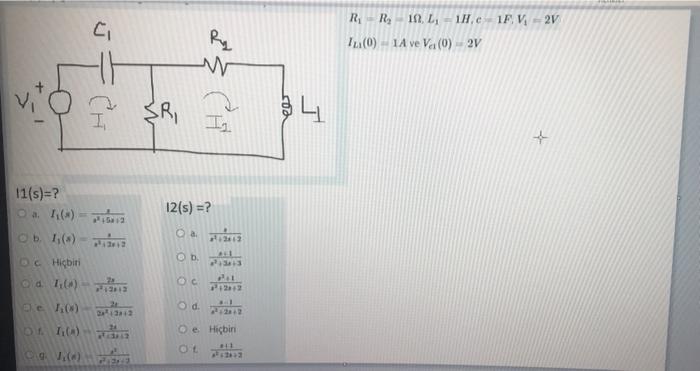 Solved RR11 L 11.1V2V ci T.:(0) 1A ve Va(0) 9V Ri eo I --- | Chegg.com