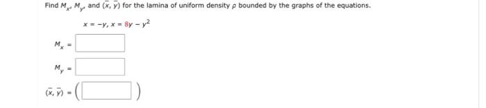 Solved X −y X 8y−y2 Mx