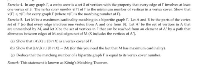 Solved Exercise 4. In any graph 1, a vertex cover is a set S | Chegg.com