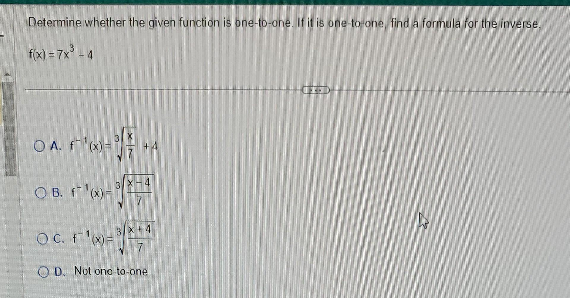 solved-determine-whether-the-given-function-is-one-to-one-chegg