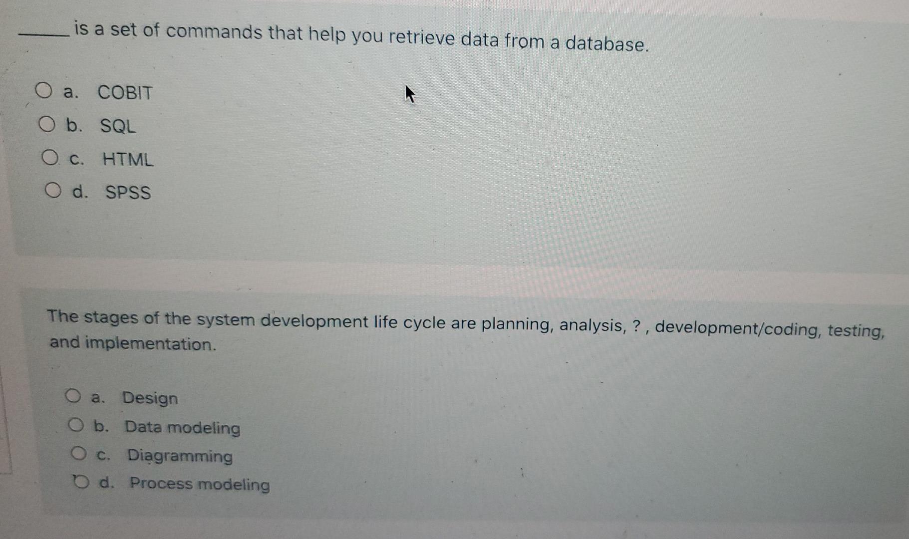 Solved is a set of commands that help you retrieve data from | Chegg.com