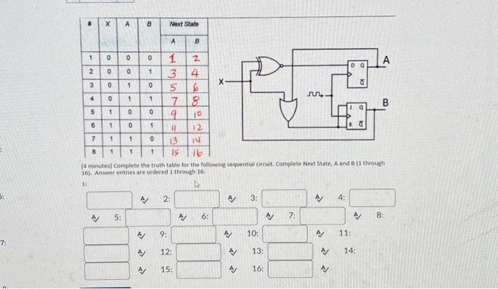 Solved [4 minutes] Complete the truth table for the | Chegg.com