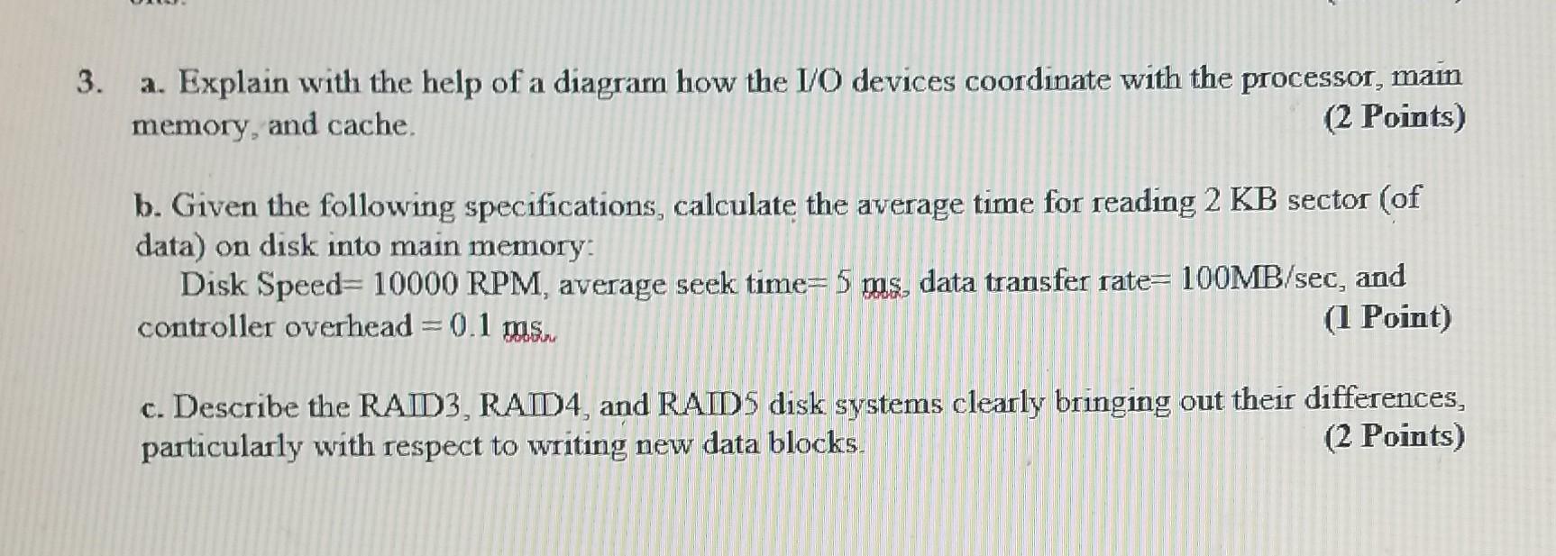 Solved 3. a. Explain with the help of a diagram how the I/O | Chegg.com