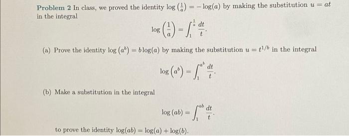 Solved Problem 2 In class, we proved the identity | Chegg.com