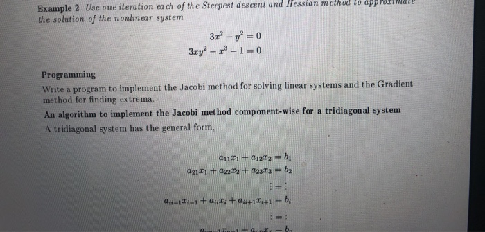 Example 2 Use one iteration each of the Steepest | Chegg.com