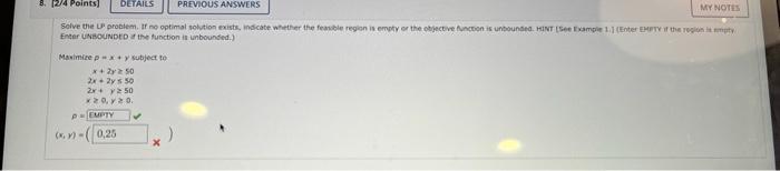 Solved B. 124 Points) DETAILS PREVIOUS ANSWERS MY NOTES | Chegg.com