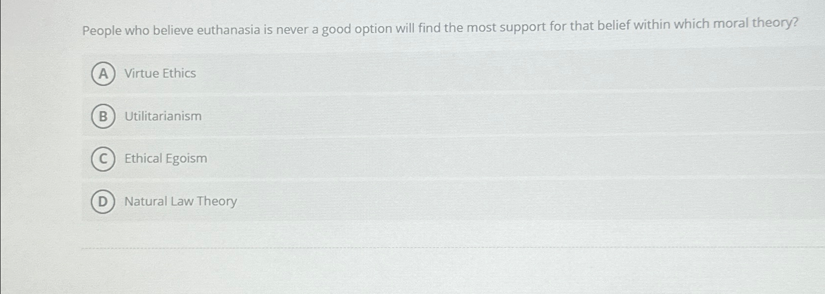 Solved People who believe euthanasia is never a good option | Chegg.com
