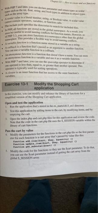 Chapter 13: How to create and section . • With PHP 7 | Chegg.com
