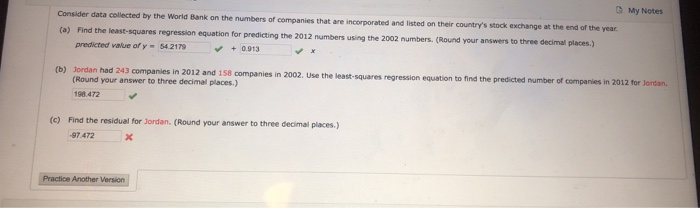 Solved My Notes Consider data collected by the World Bank on | Chegg.com