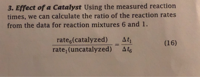 3. Effect of a catalyst Reaction mixture Time (s) | Chegg.com