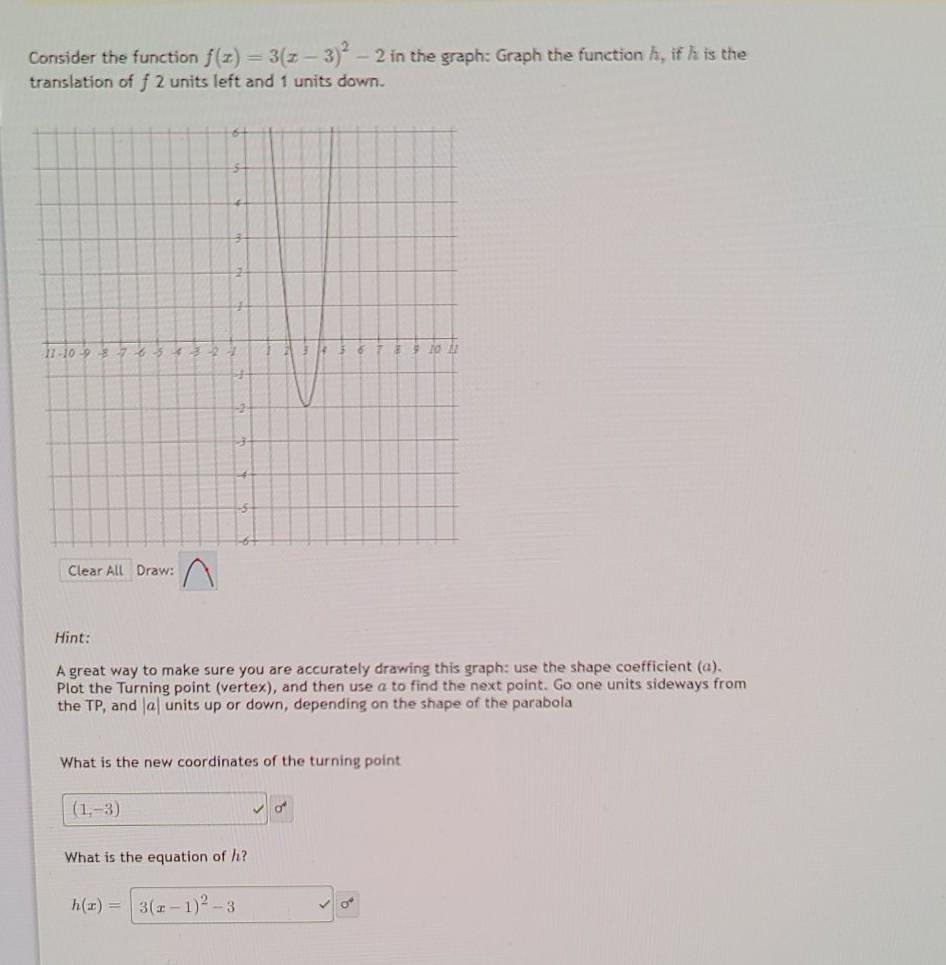 I Understand Finding The Coordinates Of The Turning Chegg Com