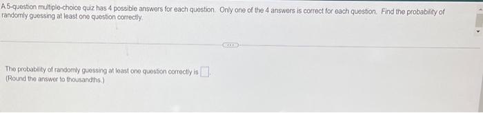 Solved A 5-question multiple-choice quiz has 4 possible | Chegg.com