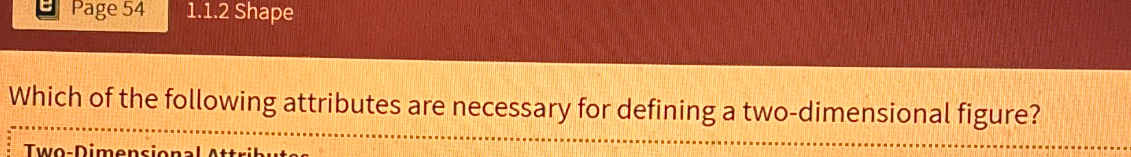 Solved Which of the following attributes are necessary for | Chegg.com