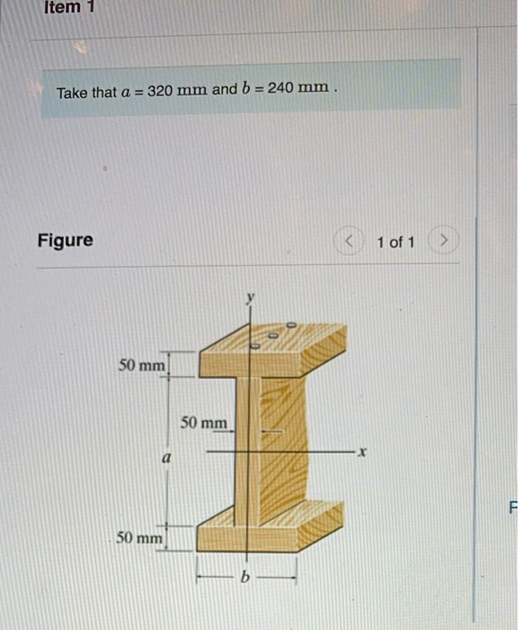 Solved Item 1 Take that a = 320 mm and b = 240 mm. Figure