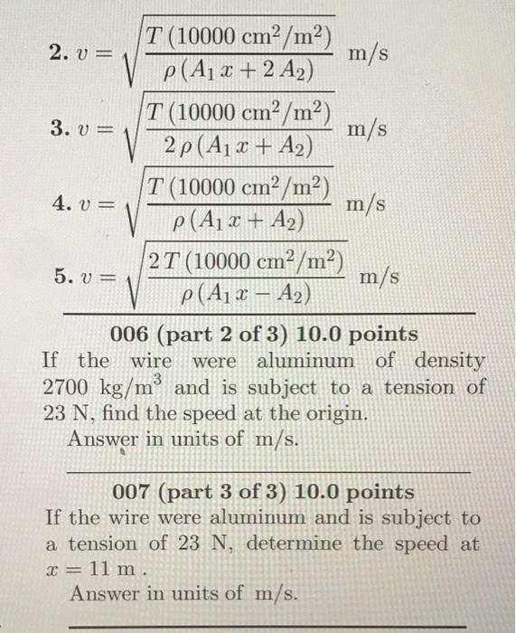 Solved 005 (part 1 Of 3 ) 10.0 Points A Wire Of Density ρ | Chegg.com