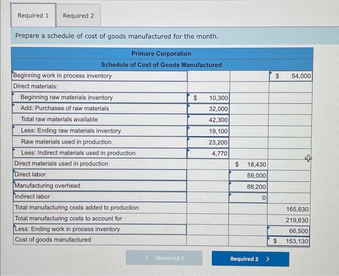 Solved 1. Prepare a schedule of cost of goods manufactured | Chegg.com