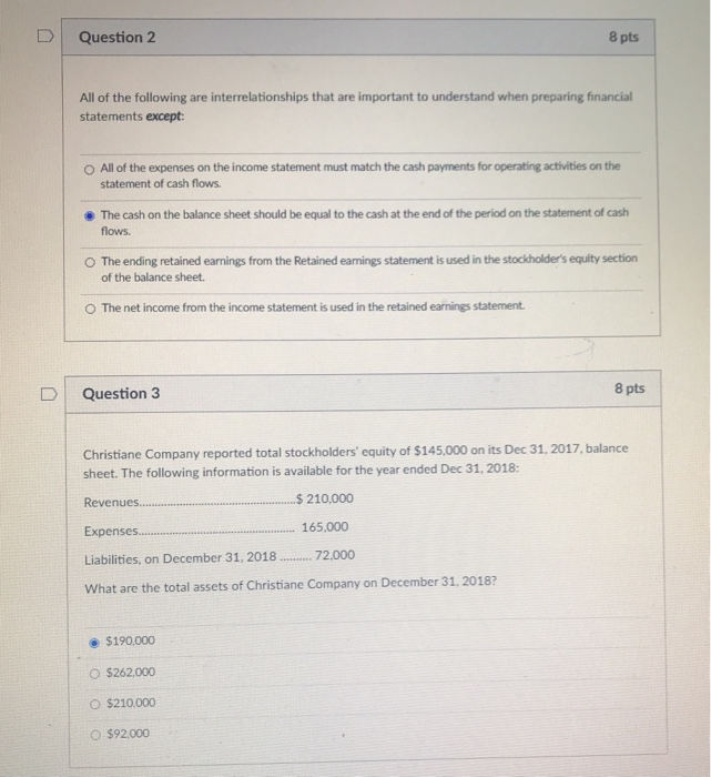 Solved D Question 2 8 pts All of the following are | Chegg.com