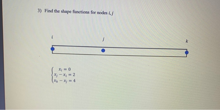 Solved 3) Find the shape functions for nodes i,j j K x = 0 | Chegg.com