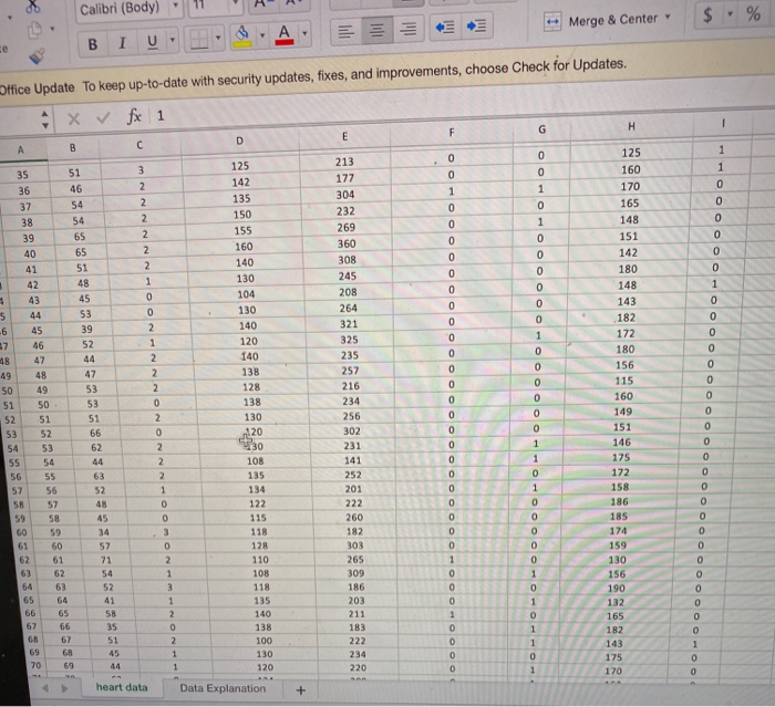 The Excel file contains data collected from 165