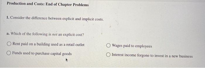 which of the following is an implicit cost