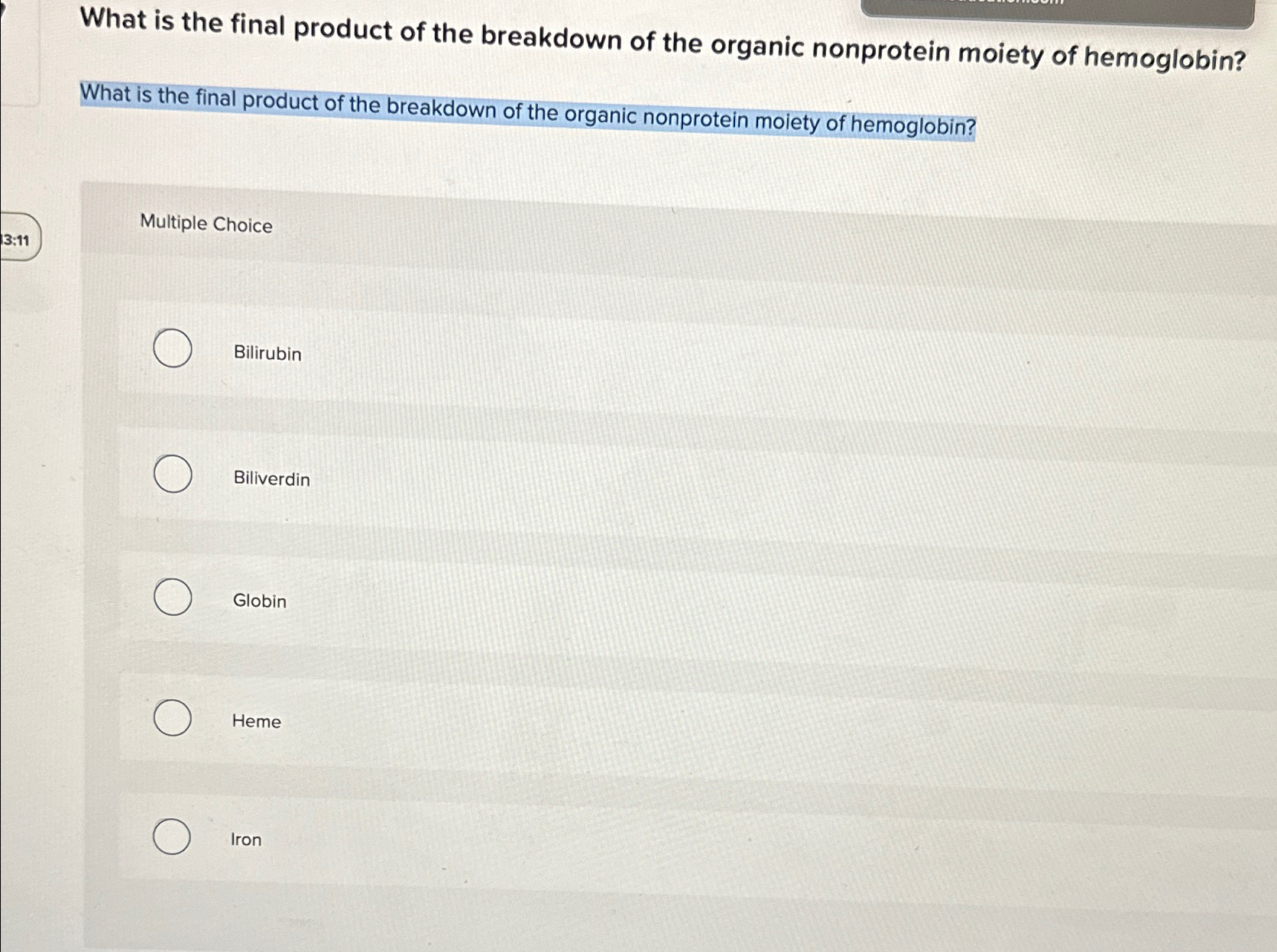 Solved What Is The Final Product Of The Breakdown Of The 