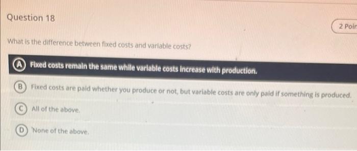 Solved Question 18 2 Poir What is the difference between | Chegg.com