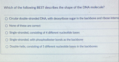 Solved Which of the following BEST describes the shape of | Chegg.com