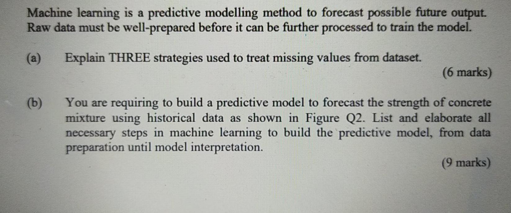 Solved Machine learning is a predictive modelling method to | Chegg.com