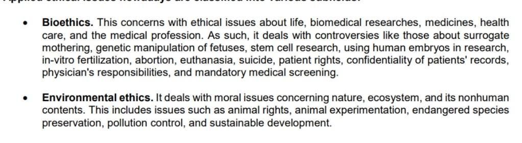 Bioethics, health, and the environment: some ethical concerns in