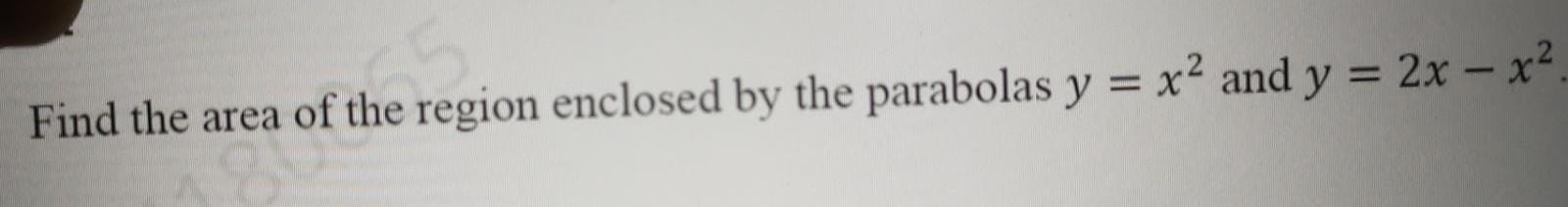 Solved Find the area of the region enclosed by the parabolas | Chegg.com